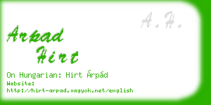 arpad hirt business card