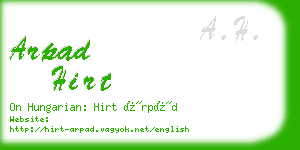 arpad hirt business card